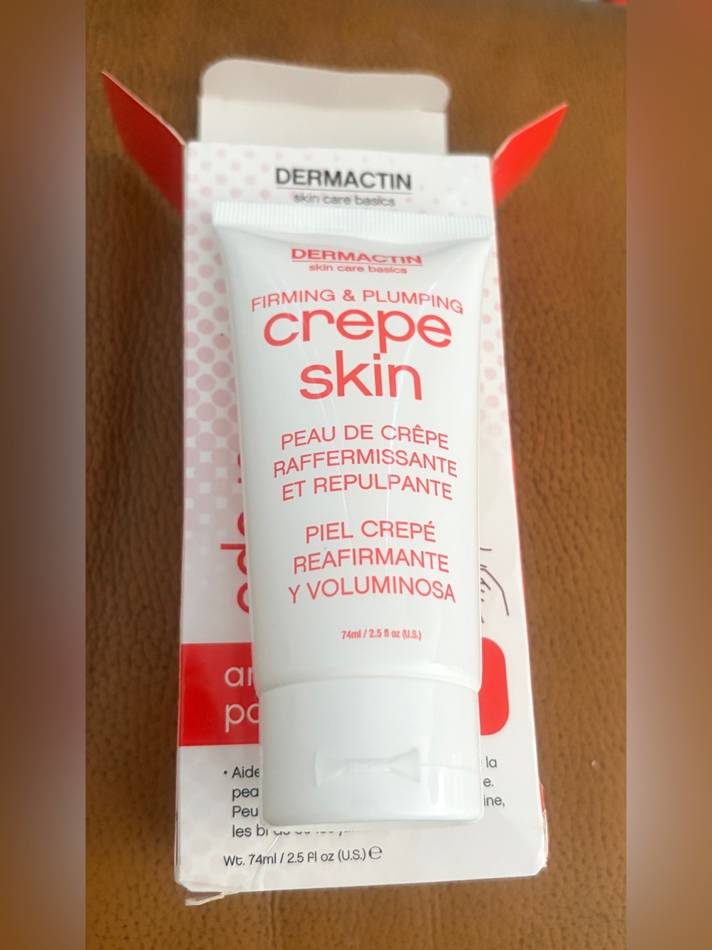 Dermactin Crepe Skin Firming & Plumping Cream — White with Coral Text